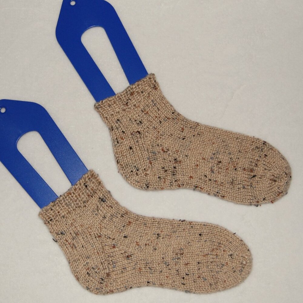 NEW Handmade Brown Flecks Ankle Socks, Women Size M (US 7.5-8)